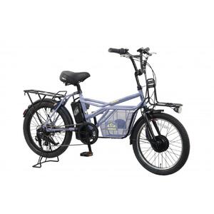 電動自転車 [100%完成納品]ノーパンクGRC-515L 電動アシストeカーゴバイク 20インチ 外装7段 [マットグレー]*販売証明書付き