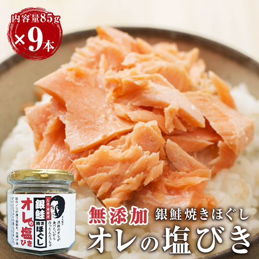 鮭フレーク 「オレの塩びき 85g×9本」 鮭ほぐし 銀鮭 鮭ほぐし瓶詰め 焼きほぐし 無添加 鮭フレーク 鮭フレーク 鮭フレーク 鮭フレーク 鮭フレーク フレーク セット サケほぐし