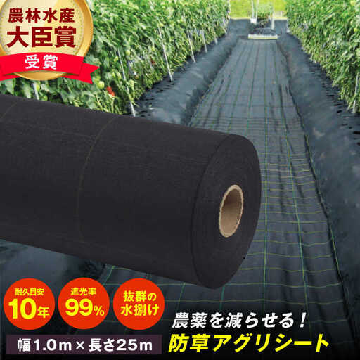 防草アグリシート（BB2218・耐久目安10年・幅1.0m×長さ25m）/ 防草シート 除草[AFCA012]