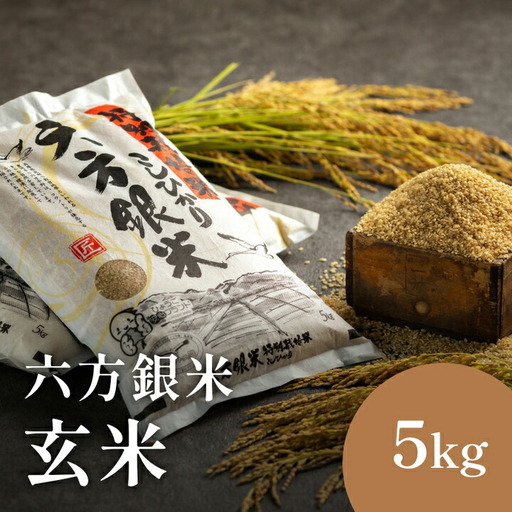 令和7年産 減農薬米 特別栽培米 六方銀米 コシヒカリ 玄米 5kg