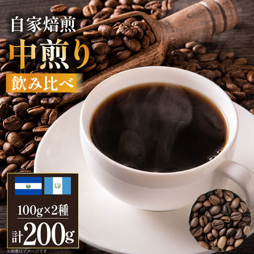 コーヒー豆 自家焙煎 中煎り 100g 2種 計200g (生豆時) 飲み比べ セット シングルオリジン