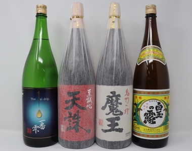 No.4069-3 魔王・天誅・一番雫・白玉の露 一升瓶4本セット
