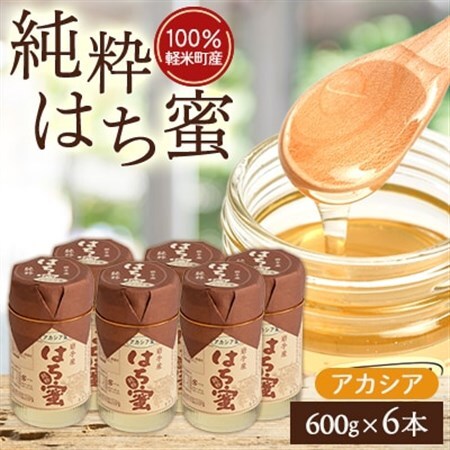 【100%軽米町産】天然ハチミツセット(アカシア蜜の600g6本)_はちみつはちみつはちみつはちみつはちみつ_【配送不可地域：離島・沖縄県】【1070551】