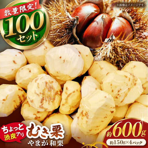先行予約やまが和栗大粒むき栗渋皮付 約600g(約150g×4pc)
