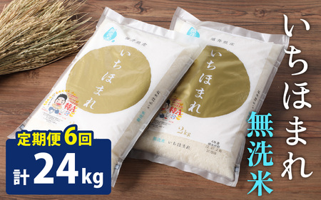 【6ヶ月定期便】【令和8年産 新米】【福井のブランド米】【特A獲得】いちほまれ 無洗米 2kg × 2袋（合計24kg）