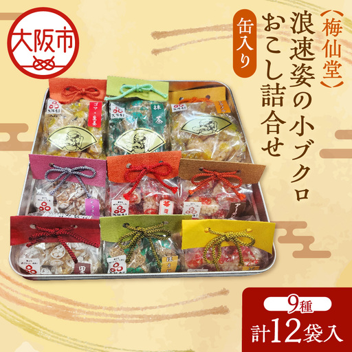 [近鉄百貨店]梅仙堂 浪速姿の小ブクロおこし詰合せ 12個入 缶入り 和菓子 菓子 