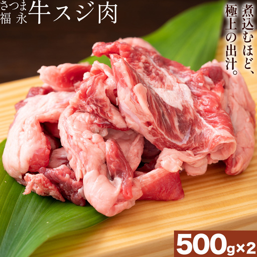 さつま福永牛 スジ肉 500g × 2パック 福永畜産