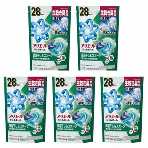 P＆G　アリエールジェルボールプロ　部屋干し＆スポーツ　つめかえハイパージャンボ(28個入り)×5個_雑貨・日用品 洗剤 日用品 _【1591385】