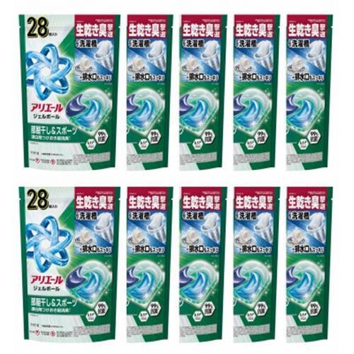 P＆G　アリエールジェルボールプロ　部屋干し＆スポーツつめかえハイパージャンボ(28個入り)×10個_雑貨・日用品 洗剤 日用品 _【1591390】