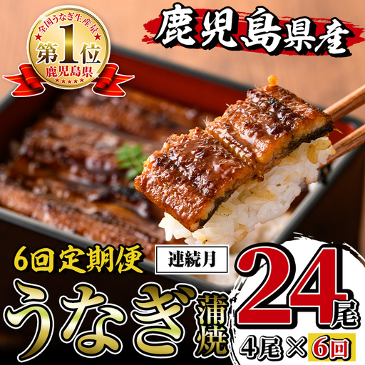 i1084-A ＜定期便・計6回(連続月)＞鹿児島県産うなぎ蒲焼4尾セット＜(約140g×4・計約560g)×全6回＞ うなぎ 鰻 ウナギ 4尾 蒲焼き 国産 鹿児島県産 焼きたて 生産量日本一 真空パック おかず 晩御飯 特別な日   定期便 【薩摩川内鰻】