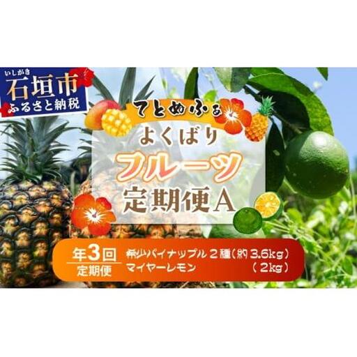 《年3回発送》パイナップル好きにおすすめ！某TV番組で紹介された希少なホワイトココとピーチパイン、マイヤーレモンの定期便