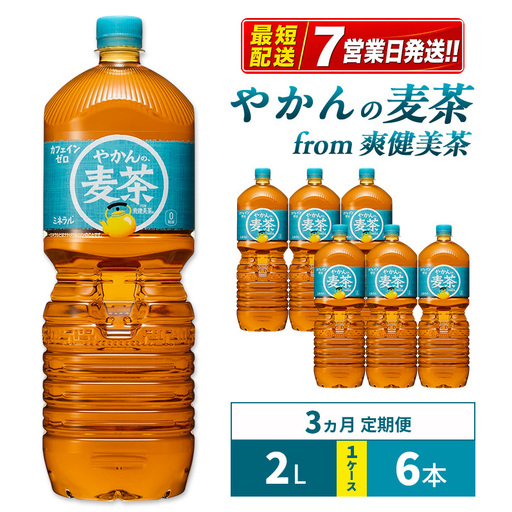 爽健美茶 やかん 2L 定期便 3ヶ月 麦茶 コカ・コーラ 