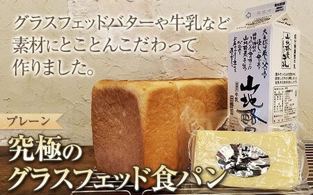 [数量限定・12ヶ月定期便] 究極のグラスフェッド食パン プレーン2斤 山地酪農牛乳 グラスフェッドバター 最高級 パン 食パン 朝食 希少食材 株式会社アリーブ ときよじせつ 岩手県 北上市