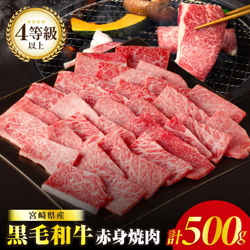 ≪肉質等級4等級以上≫黒毛和牛赤身焼肉(計500g) 肉 牛 牛肉 国産