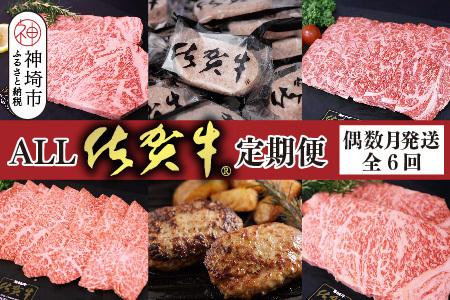 【偶数月発送 全6回定期便】ALL佐賀牛定期便(H118112)