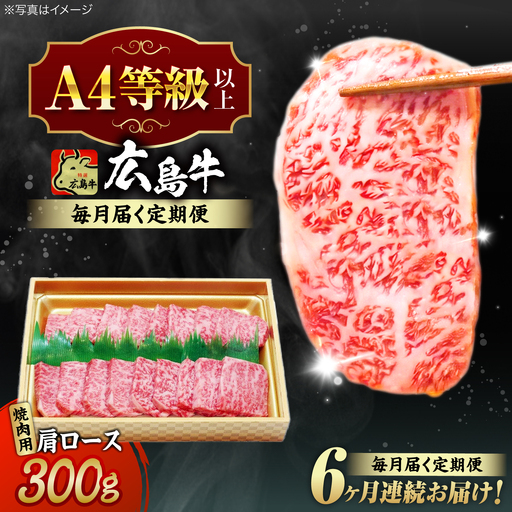 【全6回定期便】牛肉 焼肉 肩ロース 300g [APAZ071] 牛肉
