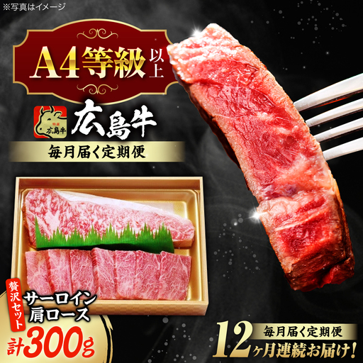 【全12回定期便】牛肉 肩ロース・サーロインセット [APAZ076] 牛肉