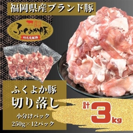 ふくよか豚切り落とし3.0kg(250g×12パック)【配送不可地域：離島】【1566230】