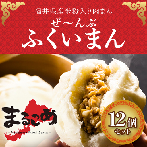 福井産食材で作った米粉入り肉まん「ぜんぶふくいまん」12個セット　お肉 福井県産