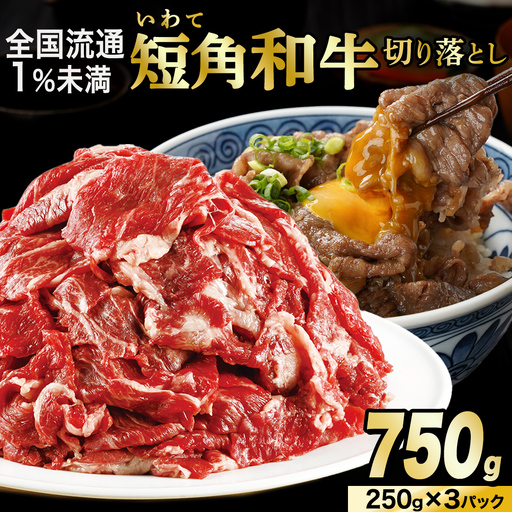 切り落とし 赤身 肉 牛肉 いわて 短角和牛 750g (AB119)
