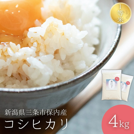 新潟県産コシヒカリ 1等米 4kg(2kg×2袋) 2025年産コシヒカリ 三条市保内産こしひかり 精米 白米 令和7年産 米 【012S135】