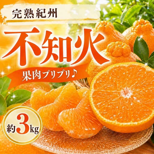 果肉プリプリ♪ 完熟紀州不知火 約3kg [2026年2月下旬頃〜2026年3月中旬頃発送][Z-uot818A]