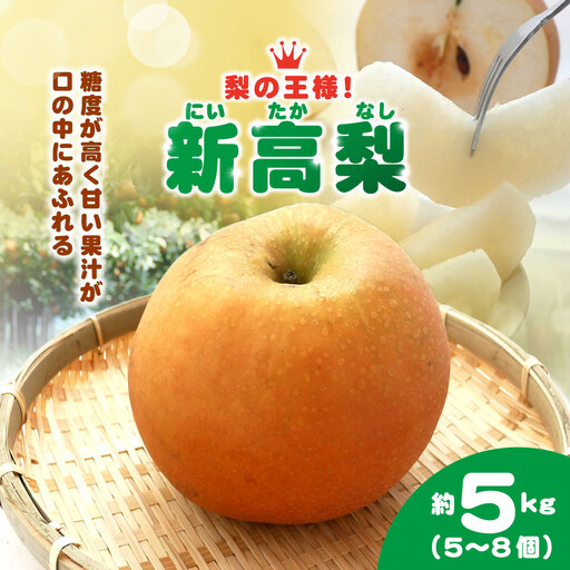 【2026年9月上旬より発送開始予定！】梨の王様 新高梨（にいたかなし） 約5kg（5～8個）　ふるさと納税 フルーツ くだもの 果物 なし ナシ 梨 にいたかなし 新高梨 大玉 高糖度 香り 芳醇 王様 千葉県 山武市 SMCG001