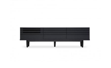 大川家具 幅153cm テレビボード 黒 -cresson-クレソン
