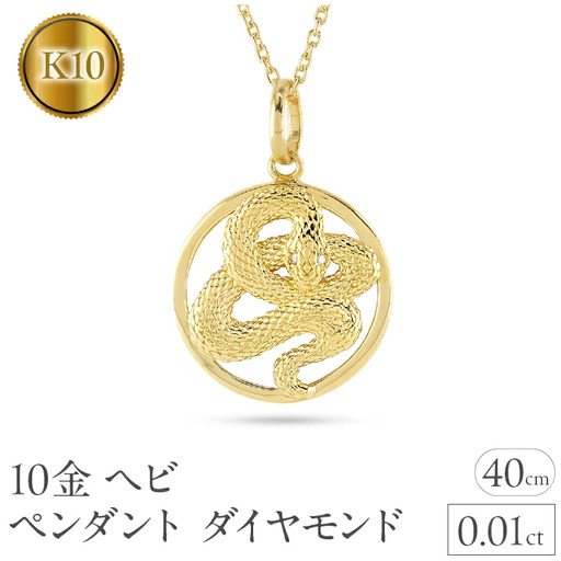ヘビ 蛇 ペンダントトップ k10 スネーク ネックレス ダイヤ 10k ゴールド 10金 ダイヤモンド 0.01ct ペンダント 大ぶり サークル イエローゴールドK 干支 巳年 ジュエリー シンプル 誕生日 人気 普段使い241017sh203dyi  