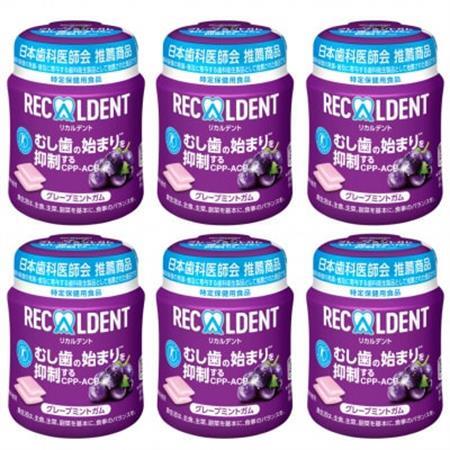 モンデリ―ズ リカルデント グレープミントガムボトル 135.2g  6個_菓子・スイーツ 洋菓子  _【1177816】