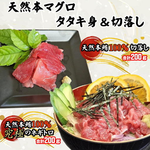 天然本マグロ タタキ身 と 切り落とし セット 合計400g! 刺身 パック 天然マグロ 天然 本まぐろ 尽くし まぐろ 鮪 刺身 切落し お刺身用 高知 室戸 冷凍 究極 瞬間冷凍 小分け 便利 室戸 高知 10,000円