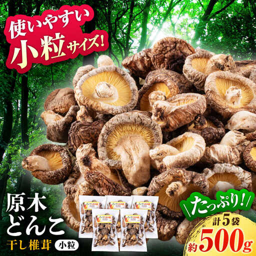  原木 栽培 干し 椎茸 どんこ 小粒 約500g(100g×5袋) 【小春農園】[ZBN004]