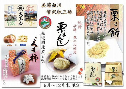 贅沢秋三昧セット 和菓子 栗きんとん 栗こ餅/ 白川菓匠 大黒屋[AWAA002]