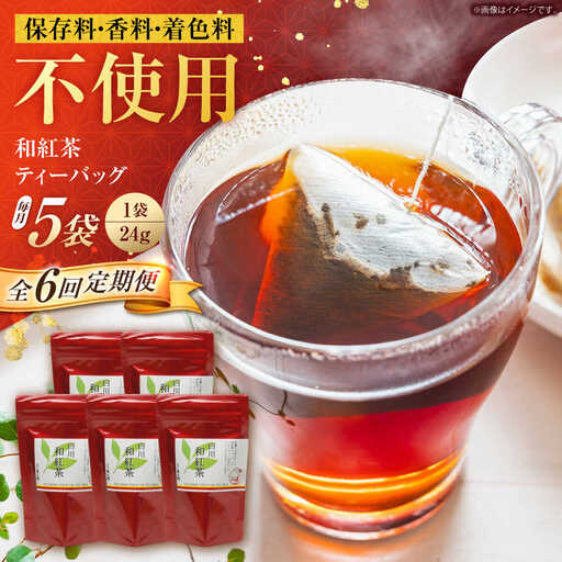 【6回定期便】和紅茶 ティーバッグ 5袋 / 菊之園[AWAG003]和紅茶