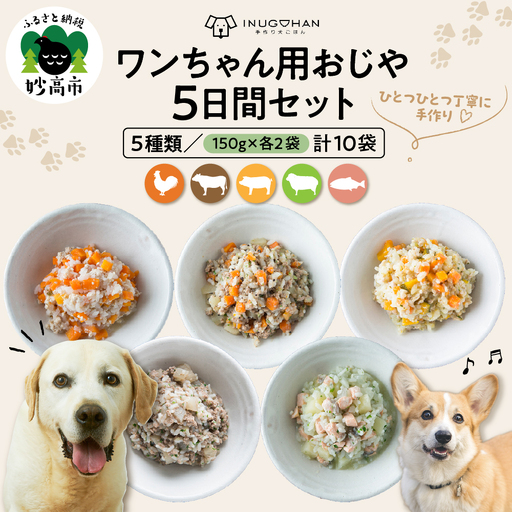 ワンちゃん用おじや5日間セット【各150g×2袋(計10袋)】