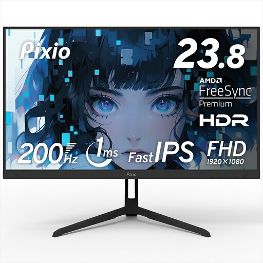 Pixio ゲーミングモニター 23.8インチ FHD 200Hz IPS ブラック/黒 PX248WAVE | モニター モニター