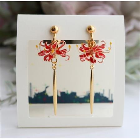 彼岸花のイヤリング_装飾品・工芸品 ピアス・イヤリング アクセサリー _【1600910】