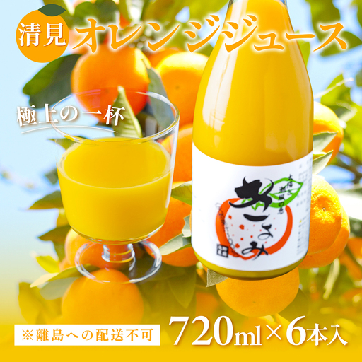 【先行予約】清見オレンジジュース720ml×6本入 ※離島への配送不可（2027年4月中旬より順次発送） IKTAC020