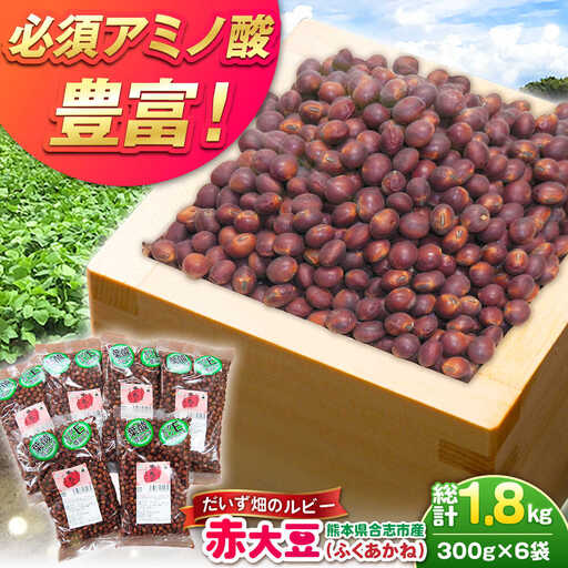 令和8年熊本地震復興支援 熊本県産赤大豆(品種 ふくあかね)300g×6袋 大豆[AYAB048]