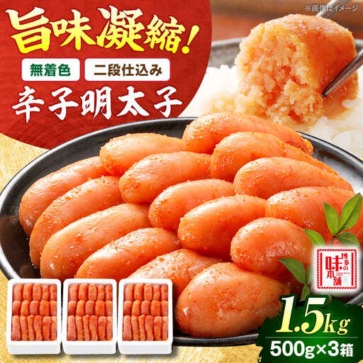 【無着色・二段仕込み】辛子明太子 1.5kg(500g×3)[BGAI006]無着色めんたいこ
