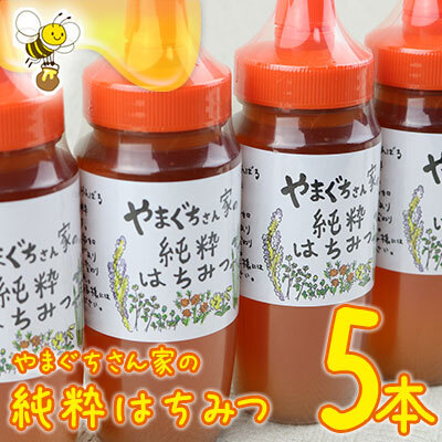 やまぐちさん家の純粋はちみつ〈250g×5本セット〉