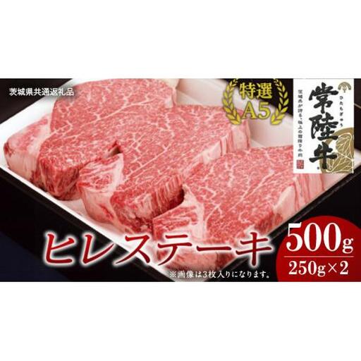 【常陸牛特選A5】ヒレステーキ 250g×2枚 (500g) ( 茨城県共通返礼品 )