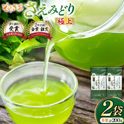 お茶 緑茶 そのぎ茶 極上 さえみどり100g×2袋