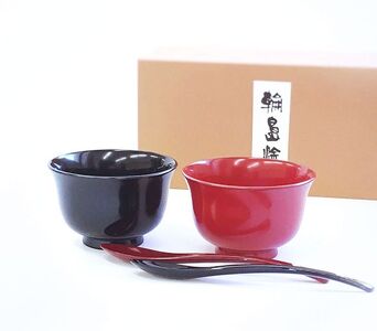 夫婦椀と花嫁のれんスプーン【花嫁のれんオリジナルセット】