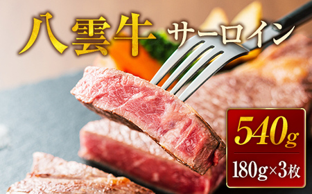 八雲牛 サーロイン540g (180g×3枚) ※沖縄・離島への配送不可