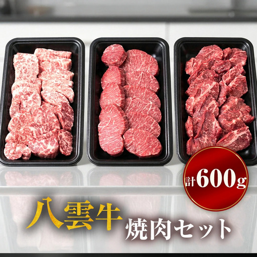 八雲牛 焼肉セット 総重量 600g 牛肉 もも カルビ 切り落とし 赤身