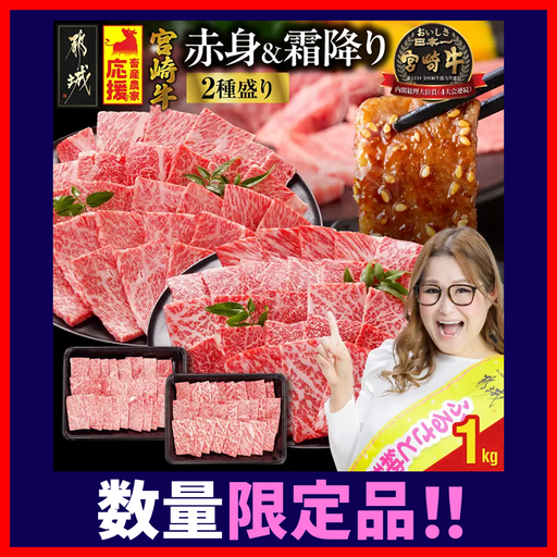 牛肉 焼肉 赤身 霜降り 1kg 牛肉〔19-N2-002-1kg-S4A6〕