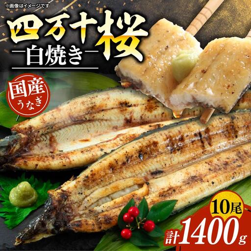【通常用】極上国産うなぎ四万十桜　白焼き約140g×10尾 ＼ 完全無投薬白焼き／
