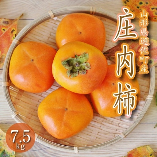 庄内柿 7.5kg 山形県遊佐町産 10月下旬～11月中旬頃お届け ※着日指定不可 東北 山形県 遊佐町 庄内地方 柿 カキ かき 種なし 種無し 平核無柿 [1223]
