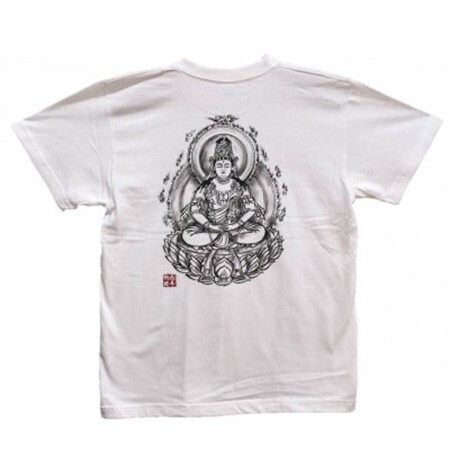 手描きTシャツ 仏画 大日如来 白 (半袖 Lサイズ)【1615076】